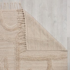 Béžový ručne tkaný vlnený koberec 200x290 cm Loma – Flair Rugs