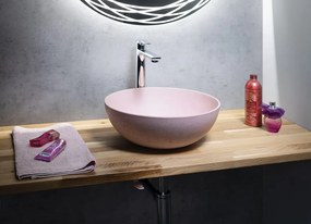 Sapho Sapho, FORMIGO betónové umývadlo na dosku, priemer 39cm, ružová mat, FG321