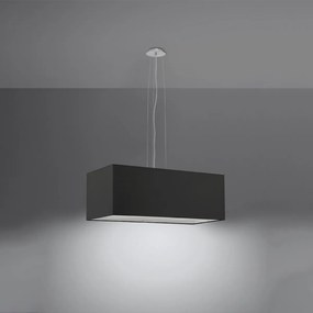 Závesné svietidlo Santa, 1x čierne textilné tienidlo, (biely plast), (80 cm)