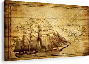Obraz - Stará mapa (90x60 cm)