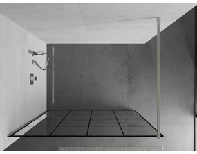 Mexen Kioto, sprchová zástena Walk-In 160 x 200 cm, 8mm číre sklo čierny vzor, brúsená oceľ profil, 800-160-101-97-77