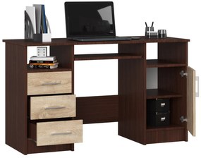 Volně stojící psací stůl Ana 124 cm wenge/dub sonoma