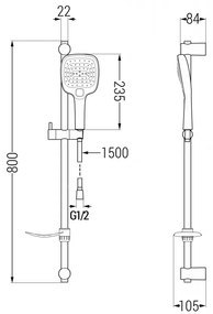 Mexen sprchový set DF17, chróm, 785174582-00