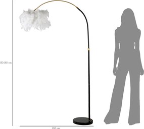 Stojacia lampa Plure 180 cm biela/čierna