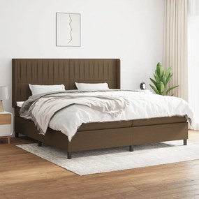 Boxspring posteľ s matracom tmavohnedá 200x200 cm látka 3131620