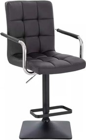 LuxuryForm DESIGN Barová stolička VERONA na čiernej hranatej podstave - čierna