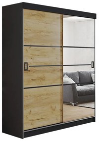 Skriňa Retro 138 4L grafit/ Dvierka craft