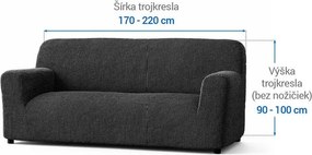Bielastické poťahy COSTINA antracit trojkreslo (š. 170 - 220 cm)