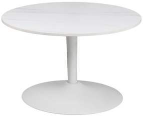 Biely okrúhly konferenčný stolík s keramickou doskou ø 60 cm Malta – Actona