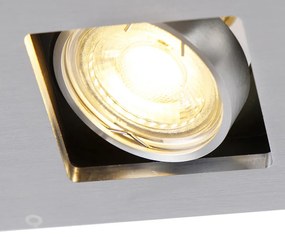 Sada 6 zapustených bodových svetiel hliníkových obdĺžnikových 2-svetiel - Qure