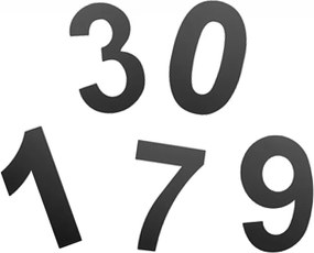 Domová číslica COBRA 150 mm (ČIERNA), 3, COBRA ČIERNA