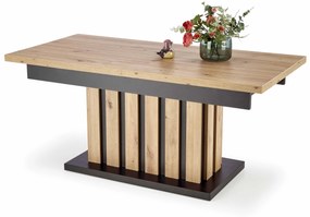 Konferenčný stolík Bollea (prirodné drevo + čierna). Vlastná spoľahlivá doprava až k Vám domov. 1049331
