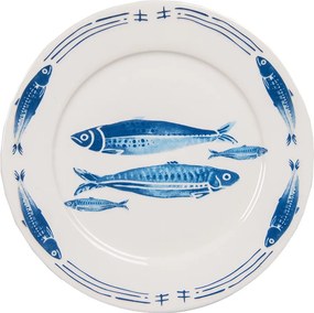 Porcelánový jedálenský tanier s rybkami Fish Blue - Ø 26*2 cm