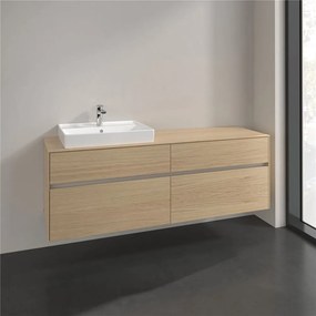 VILLEROY &amp; BOCH Collaro závesná skrinka pod umývadlo na dosku (umývadlo vľavo), 4 zásuvky, 1600 x 500 x 548 mm, Nordic Oak, C02200VJ