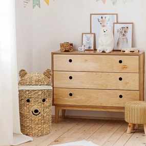 Detský kôš na hračky z vodného hyacintu v prírodnej farbe ø 30x56 cm Bear – Compactor
