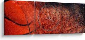Obraz - Basketbalová lopta (s hodinami) (90x30 cm)