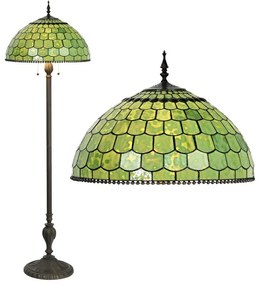 Vitráž stojaca Tiffany lampa GREEN Ø51