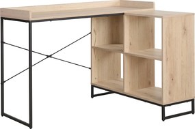 Rohový PC stôl, dub/čierna, ULOSTOL