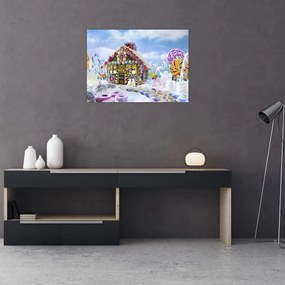 Sklenený obraz - Perníková chalúpka (70x50 cm)