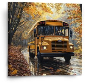 Sablio Obraz Žltý školský autobus - 50x50 cm