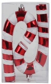 Vianočná guľa cukrová palička 4 ks 13,5 cm 48531