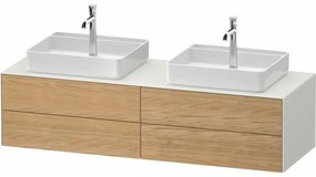 DURAVIT White Tulip závesná skrinka pod dve umývadlá na dosku, 4 zásuvky, 1600 x 550 x 408 mm, dub prírodný masív/biela matná, WT4868BH5360000