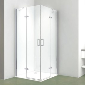 Novoterm Štvorcový sprchový kút NV-Flow 90x90 chróm/transparent - bez vaničky
