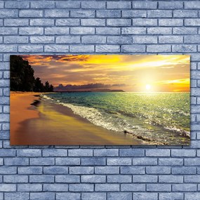 Obraz na akrylátovom skle Slnko pláž more krajina 120x60 cm