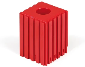 Plastový box na náradie s valcovou stopkou D20, modul 5x5, 1 dutina, červená