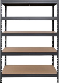 Kovové regály RIVET PRO 180x120x45 DTD drevotrieska 5 úrovní antracitová sivá
