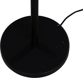 Stojacia lampa čierna s zamatovým tienidlom s dizajnom listov a zlatým vnútorným priestorom - Simplo
