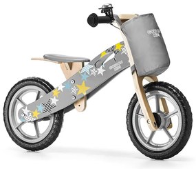 Sivé odrážadlo pre deti so zvončekom