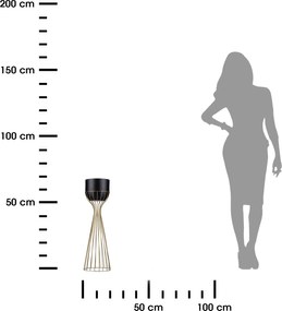 KOVOVÝ KVETINÁČ SO STOJANOM GLAM 68X20 CM ČIERNA/ZLATÁ