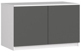 Nástavec na skriňu Star 90 cm biely/šedý grafit mat