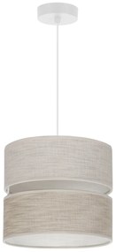 Závesné svietidlo Len, 1x béžové/svetlobéžové textilné tienidlo, (fi 20 cm), w