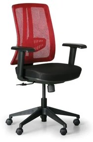 Kancelárska stolička HUMAN, čierna/červená, plastový kríž
