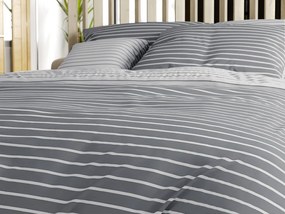 Povlečení z Renforcé bavlny CAPRIVI šedé knoflík Rozmer obliečky: 70 x 90 cm | 140 x 220 cm