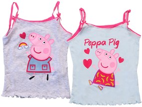 Detské tielko 2 ks PRASIATKO PEPPA svetlozelené/sivé - rôzne veľkosti Veľkosť: 110 - 116