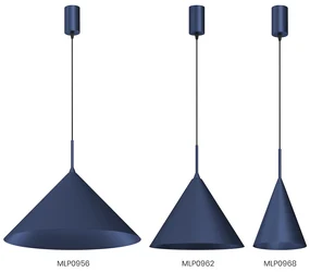 Závesné svietidlo Capital, 1x tmavomodré kovové tienidlo, (fi 32cm), db
