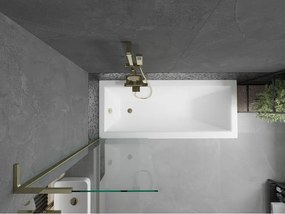 Mexen Next L, 1-krídlová vaňová zástena 60 x 150 cm, 6mm číre sklo, zlatý lesklý profil, 895-060-000-03-00-50