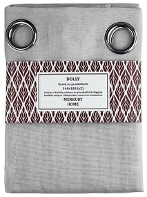 Záclona na priechodkách Dolly polyester svetlosivá 140x180 (x2) Merkury Home