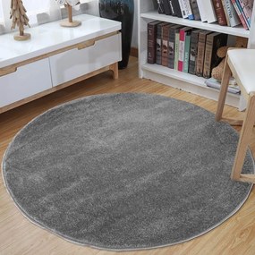 Okrúhly koberec sivej farby Šírka: 100 cm | Dĺžka: 100 cm