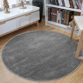 Okrúhly koberec sivej farby Šírka: 120 cm | Dĺžka: 120 cm