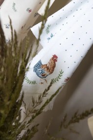 Kuchynský biely uterák s kohútikom - 40 * 66 cm