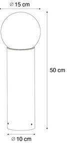 Čierna vonkajšia stojaca lampa s opálovým sklom 50 cm IP44 - Huma