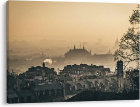 Obraz - Mesto pod hmlou (70x50 cm)