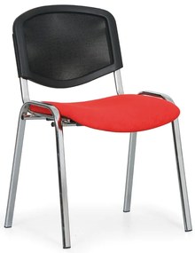 Konferenčná stolička Viva Mesh - chrómované nohy, červená / čierna