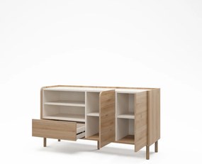 Komoda v dekore duba v prírodnej farbe 141x75,5x44 cm Monza – Marckeric