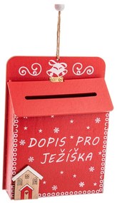 Drevená závesná vianočná dekorácia 17 cm Dopis Pro Ježíška – Dakls
