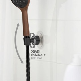 Čierny plastový držiak na sprchu bez vŕtania Libertà – Wenko